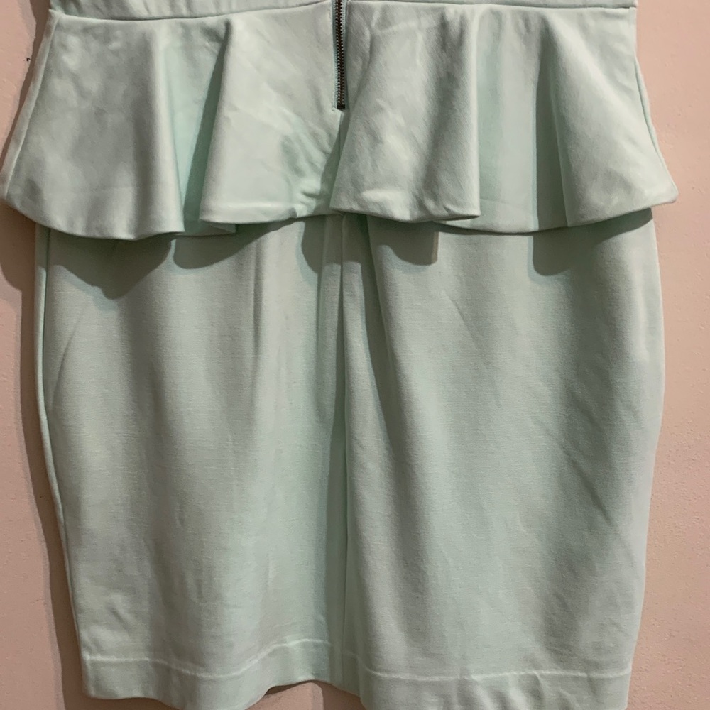 Express Mint Green Peplum Mini Dress - Picture 6 of 7